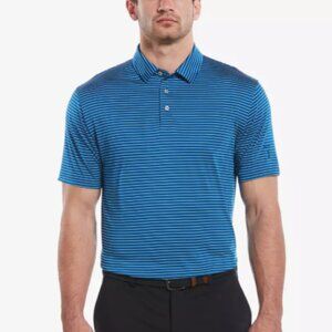 Nike Golf Mens Dri-Fit Victory Stripe Polo Blue, White Medium